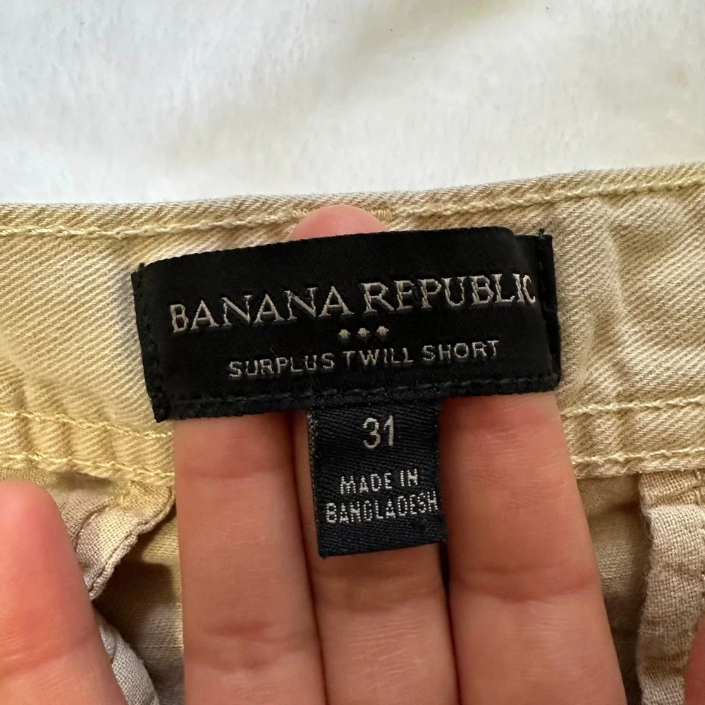 Men's Banana Republic chino shorts Size 31 Tan surplus twill shorts